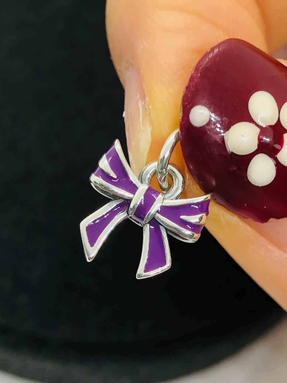 James Avery Enamel Purple Bow Charm
